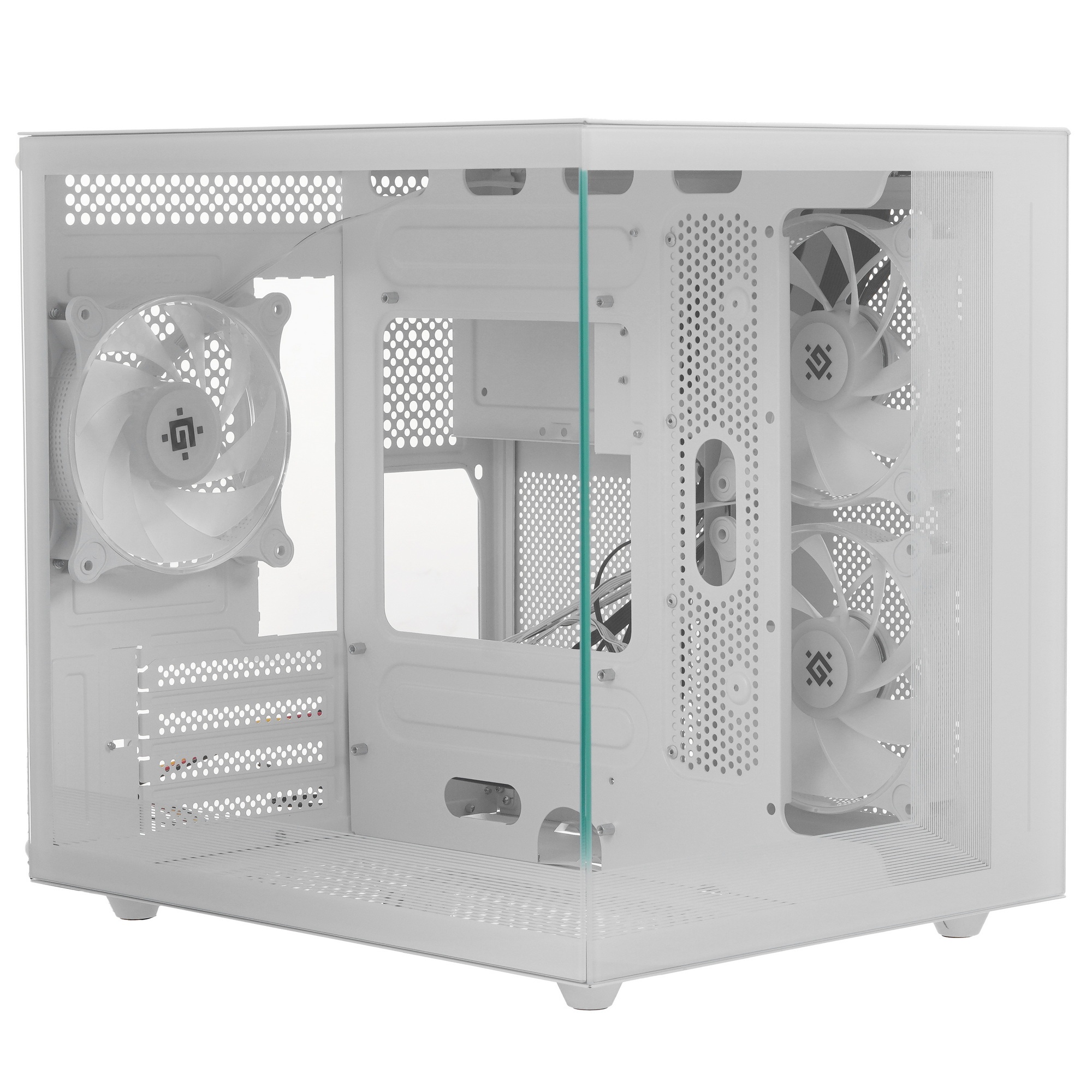Корпус компьютерный NovaCube белый,mATX,3fan,switch&M/BSynс DEFENDER