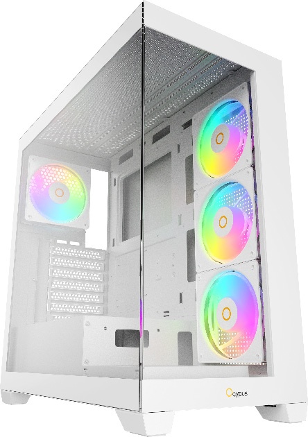 Компьютерный корпус Ocypus Gamma C72 WH ARGB  ATX / win / white / 4 ARGB fans / no PSU / Tempered Gl