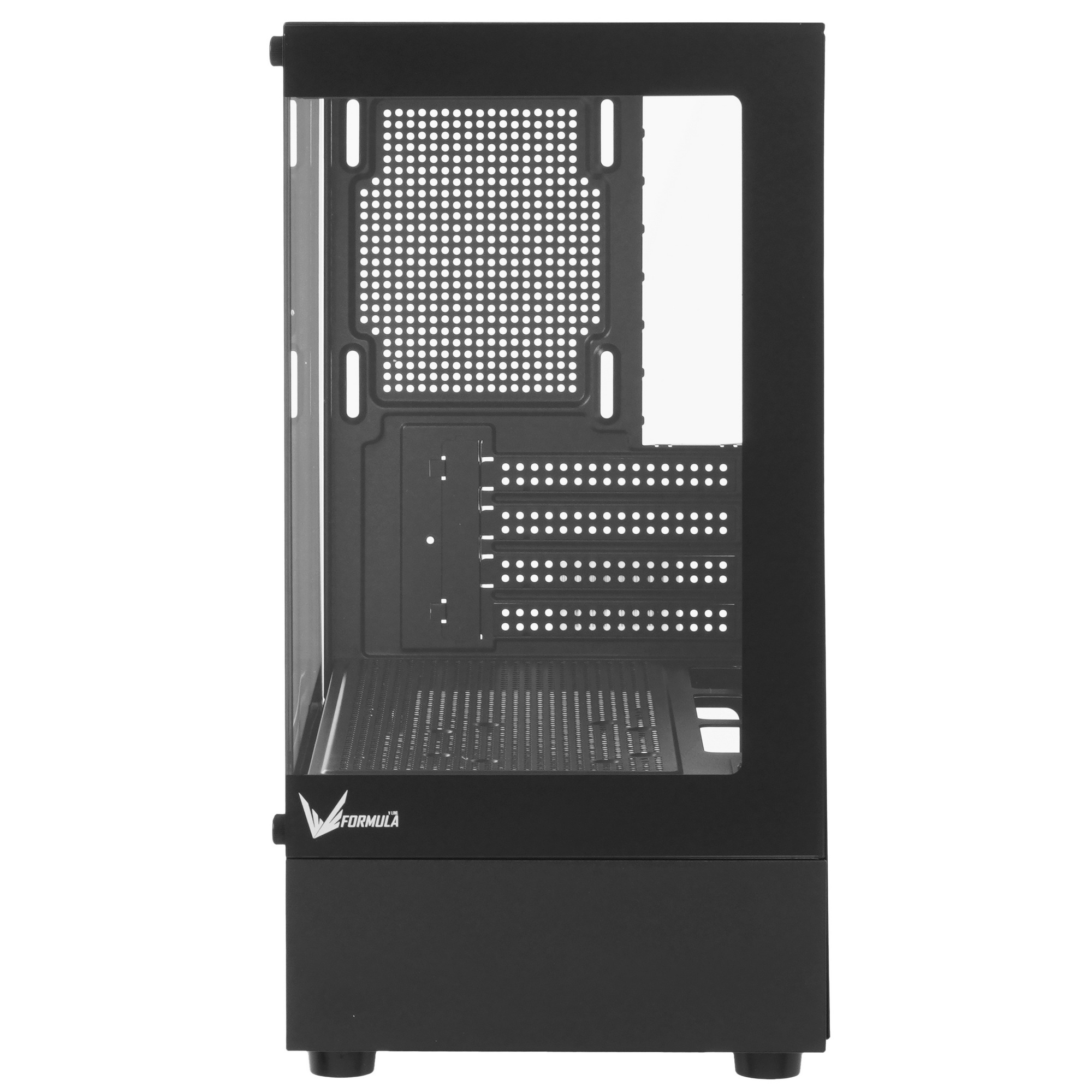 Компьютерный корпус Formula Crystal Z1CM черный без БП mATX 5x120mm 1xUSB3.0 audio bott PSU