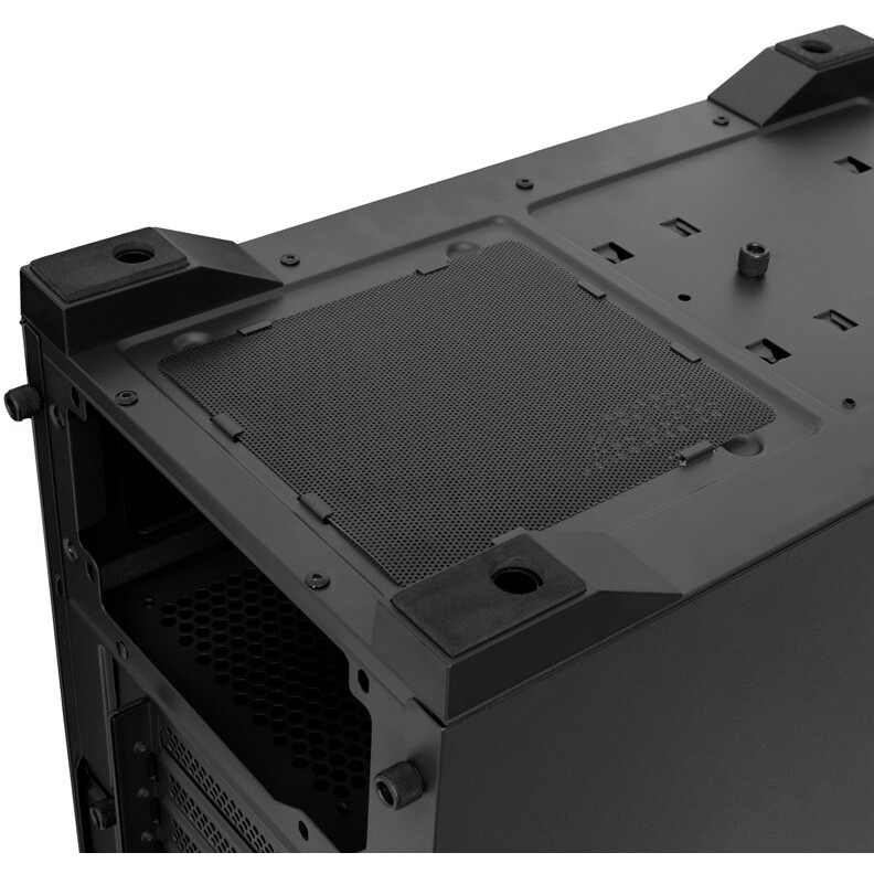 Корпус без блока питания/ Case HSPD M730, Mesh Mid Tower, Black, TG, 0.4 SPCC, no fans, E-ATX, ATX,