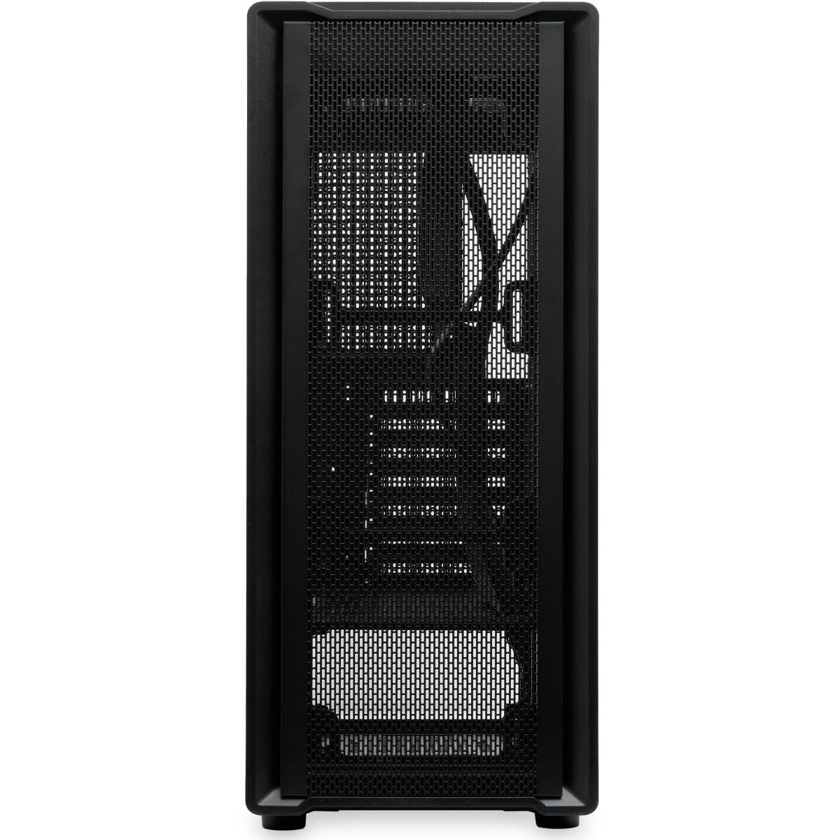Корпус без блока питания/ Case HSPD M730, Mesh Mid Tower, Black, TG, 0.4 SPCC, no fans, E-ATX, ATX,