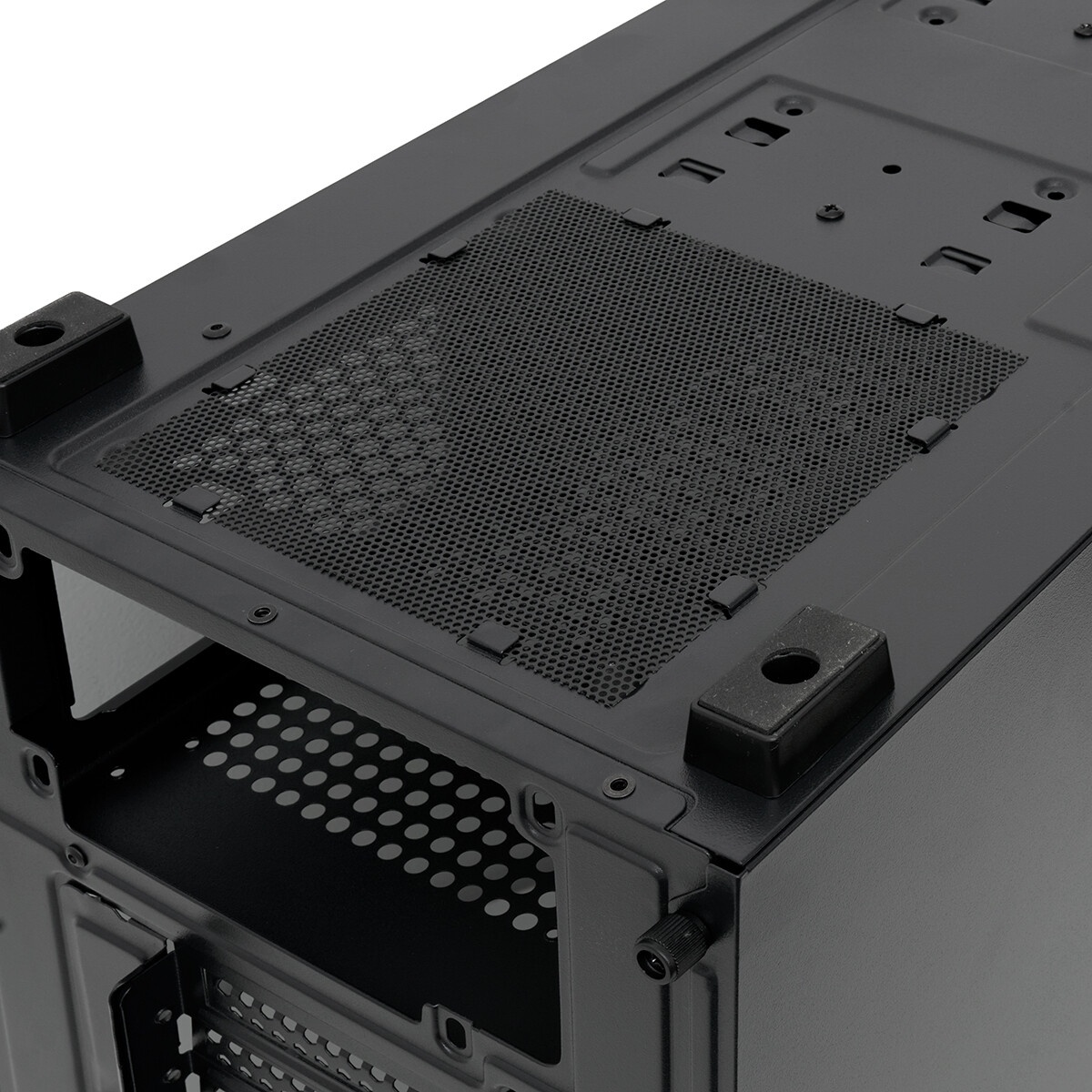Корпус без блока питания/ Case HSPD M730, Mesh Mid Tower, Black, TG, 0.4 SPCC, no fans, E-ATX, ATX,