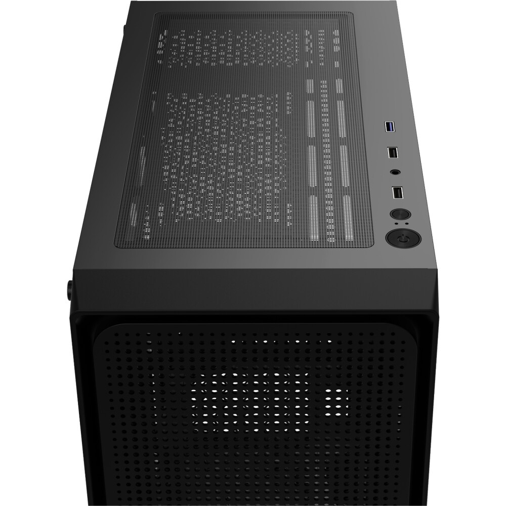 Компьютерный корпус без блока питания HSPD M331, Mesh Mini-tower, Black, TG, 0.4 SPCC, no fans mATX,