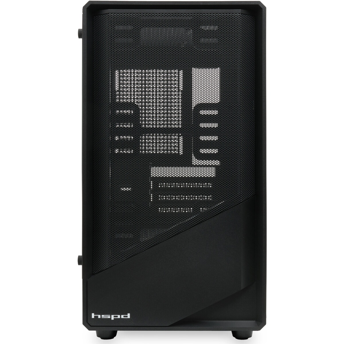 Компьютерный корпус без блока питания HSPD M331, Mesh Mini-tower, Black, TG, 0.4 SPCC, no fans mATX,