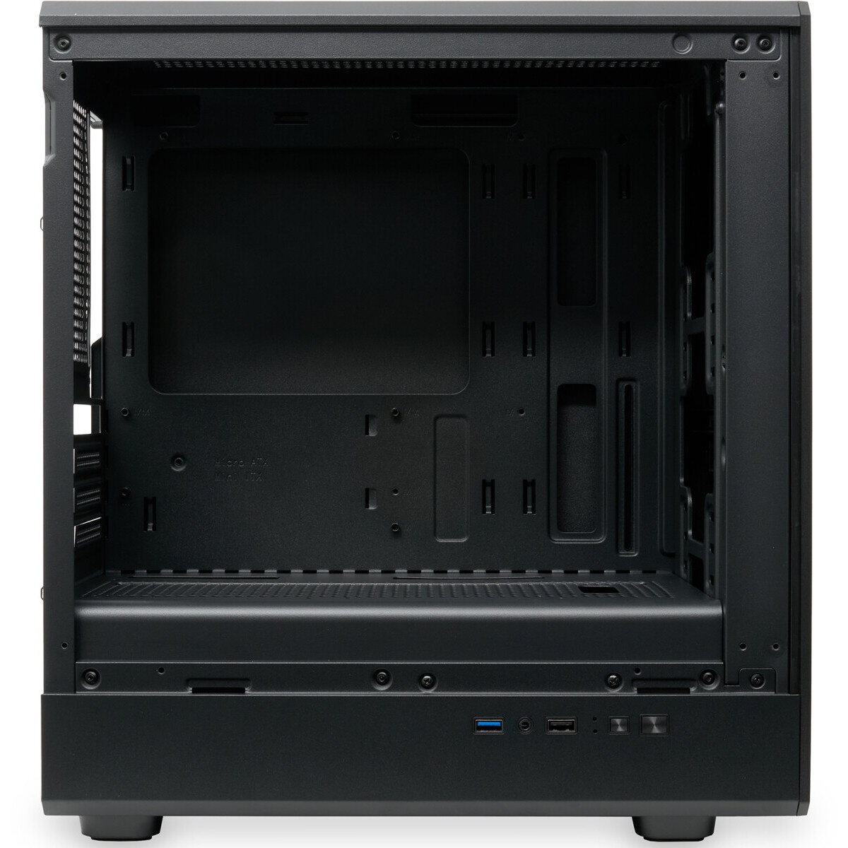 Компьютерный корпус без блока питания HSPD M331, Mesh Mini-tower, Black, TG, 0.4 SPCC, no fans mATX,