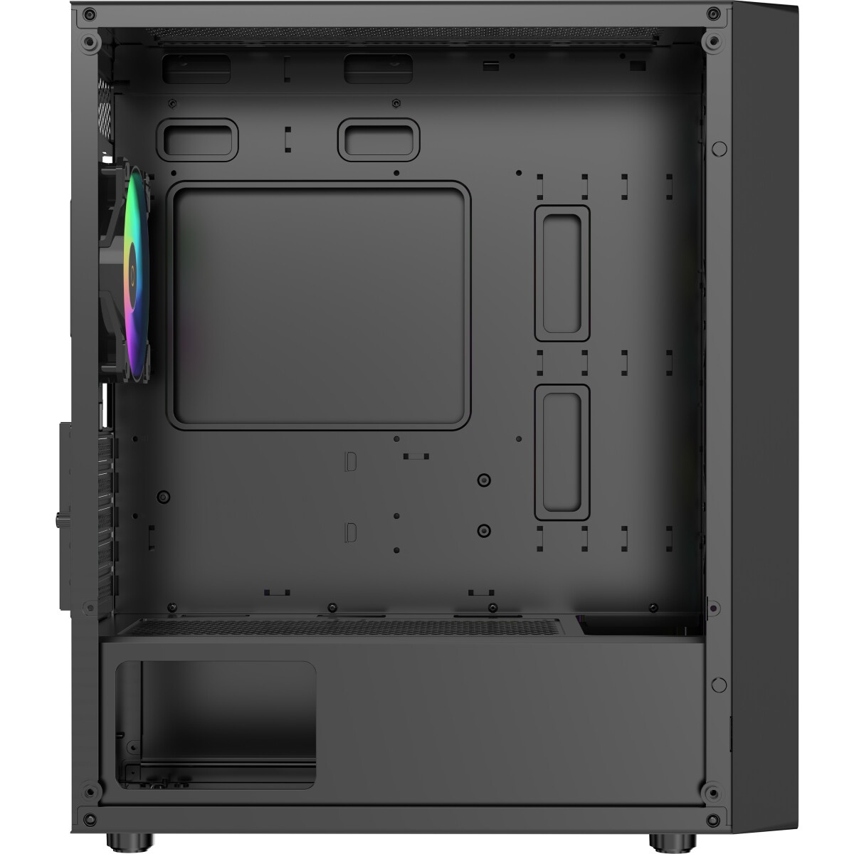 Компьютерный корпус без блока питания HSPD M331, Mesh Mini-tower, Black, TG, 0.4 SPCC, no fans mATX,