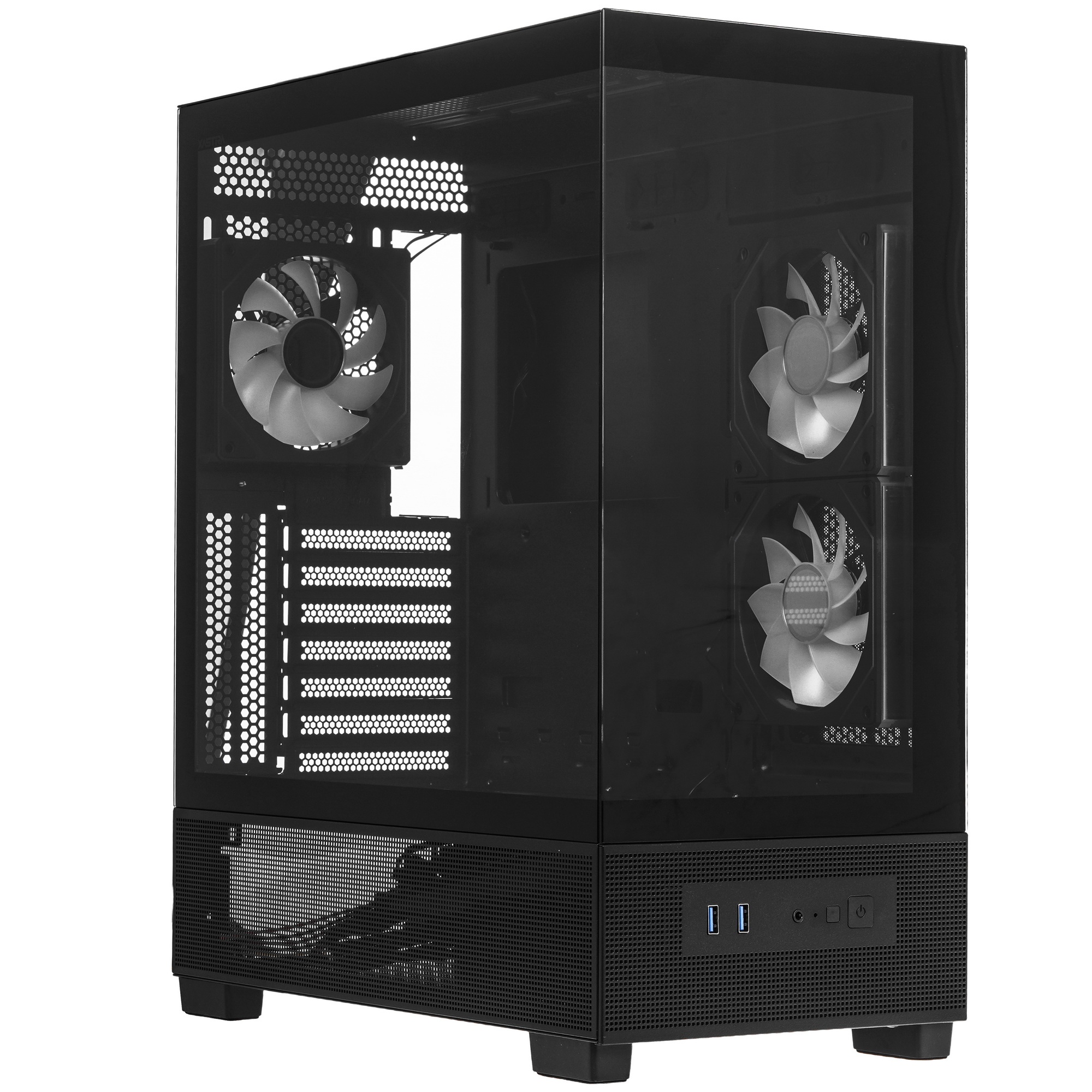 Компьютерный корпус XASTRA Q500M 3ARGB-C10 Black mATX/Aquarium/Screewless/ 3x120mm ARGB PWM FM fans/