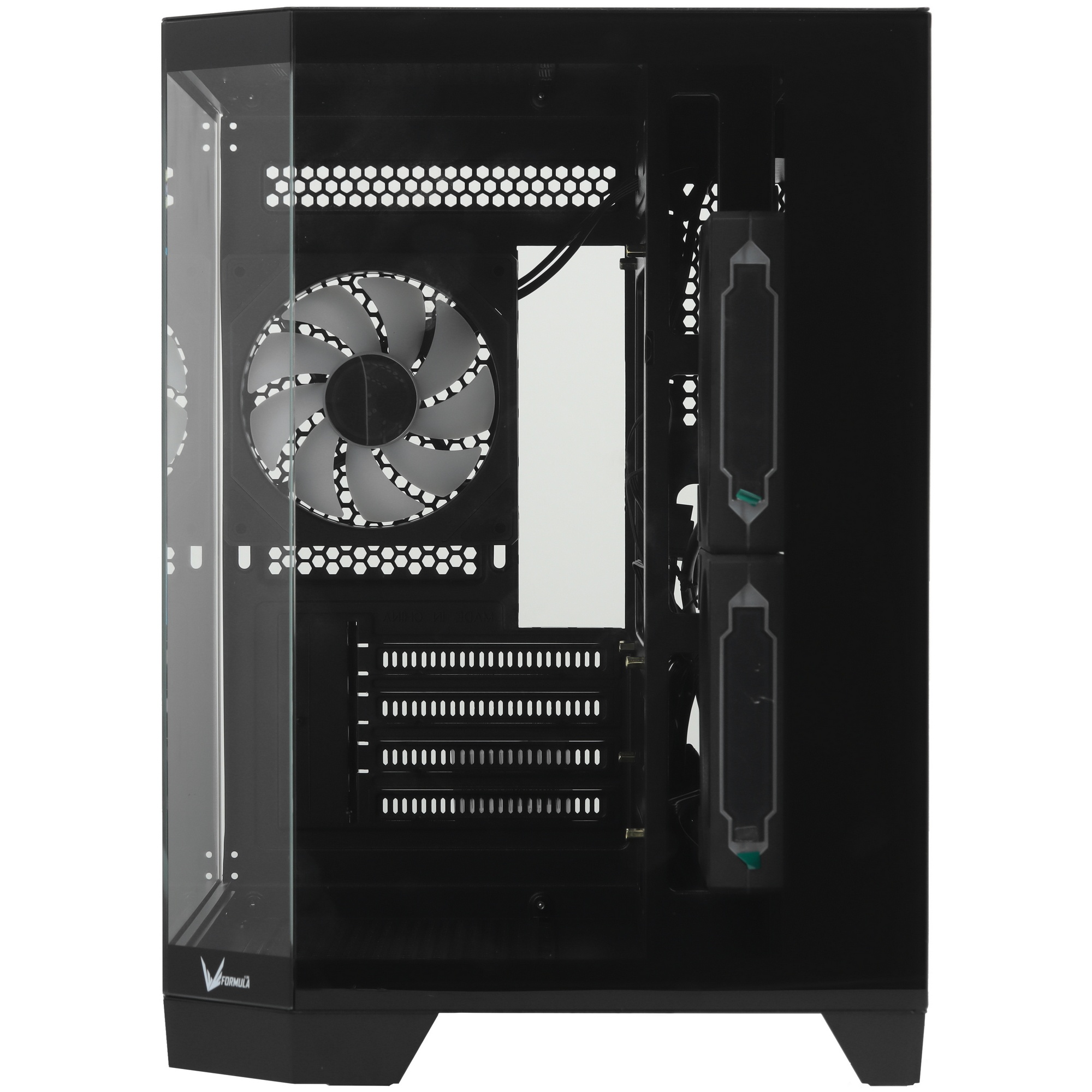 Компьютерный корпус Formula Crystal Z6M Floe черный без БП mATX 4x120mm 2xUSB3.0 audio bott PSU