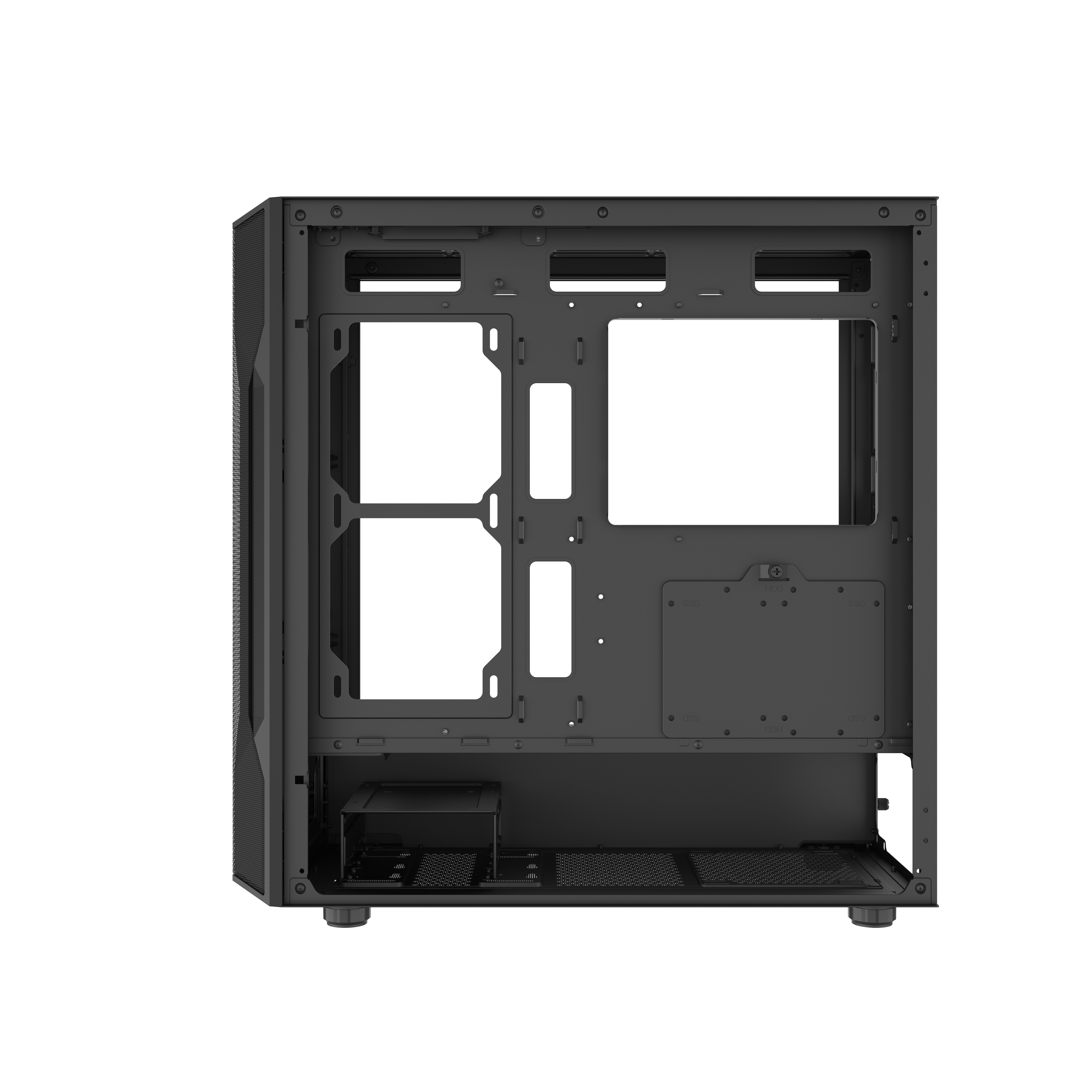 Корпус ПК без блока питания SAMA S40E Black, Midi-Tower, TG, no fans, 2xUSB 3.0 + 1xUSB 3.1 Type-C,