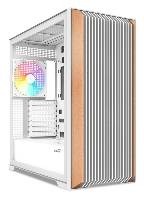 Корпус ПК без блока питания SAMA Z60 White, Midi-Tower, TG, 4x140mm ARGB, 2xUSB 3.0 + 1xUSB 3.1 Type