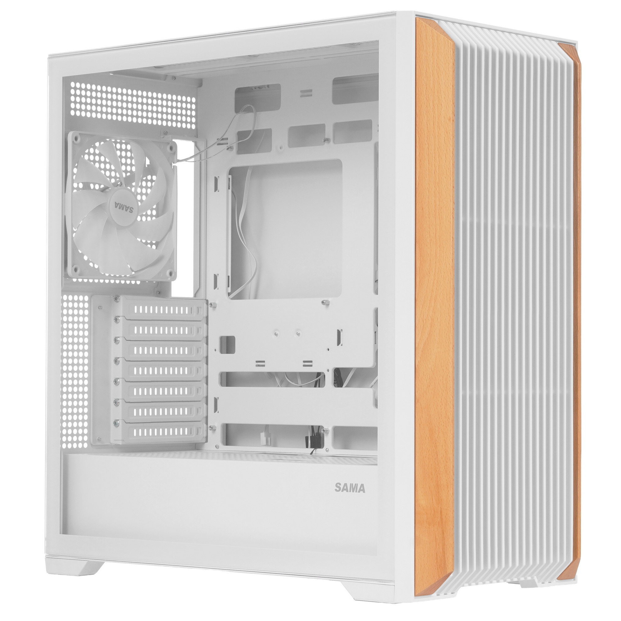 Корпус ПК без блока питания SAMA Z60 White, Midi-Tower, TG, 4x140mm ARGB, 2xUSB 3.0 + 1xUSB 3.1 Type