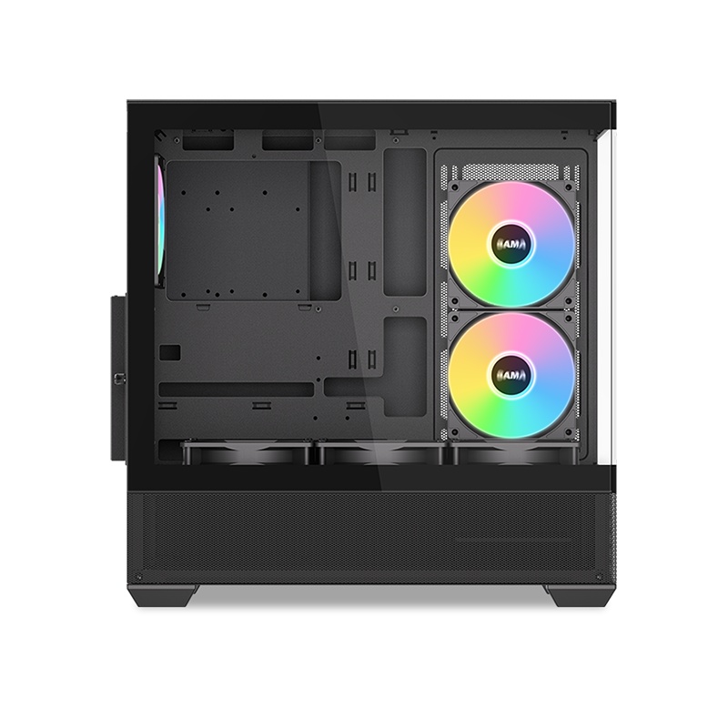 Корпус ПК без блока питания SAMA V40 Black, Midi-Tower, TG, 6x120mm ARGB, 2xUSB 3.0 + 1xUSB 3.1 Type