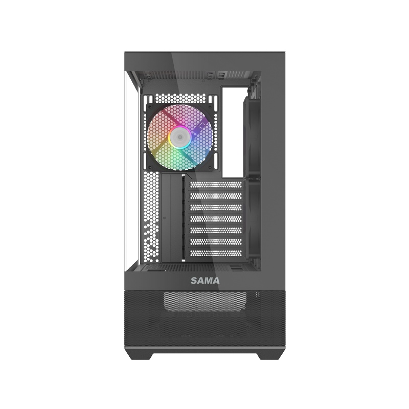 Корпус ПК без блока питания SAMA V40 Black, Midi-Tower, TG, 6x120mm ARGB, 2xUSB 3.0 + 1xUSB 3.1 Type