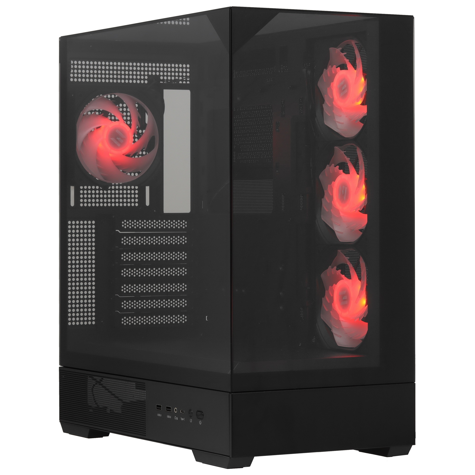 Компьютерный корпус ZALMAN P40 Prism Plus, ATX, BLACK, WINDOW, 3xCombo (3.5'' or 2.5"), 1xUSB TYPE-C