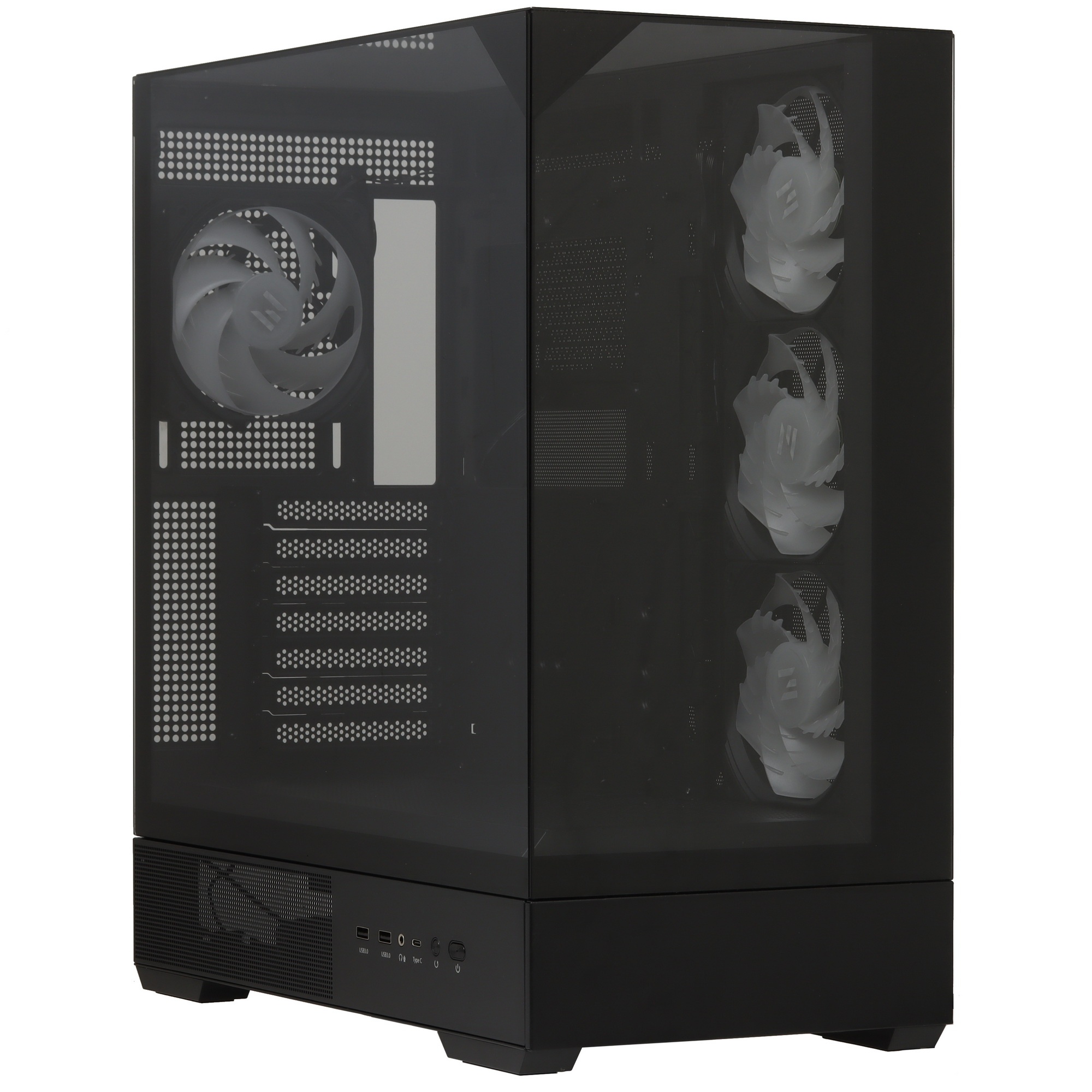 Компьютерный корпус ZALMAN P40 Prism Plus, ATX, BLACK, WINDOW, 3xCombo (3.5'' or 2.5"), 1xUSB TYPE-C
