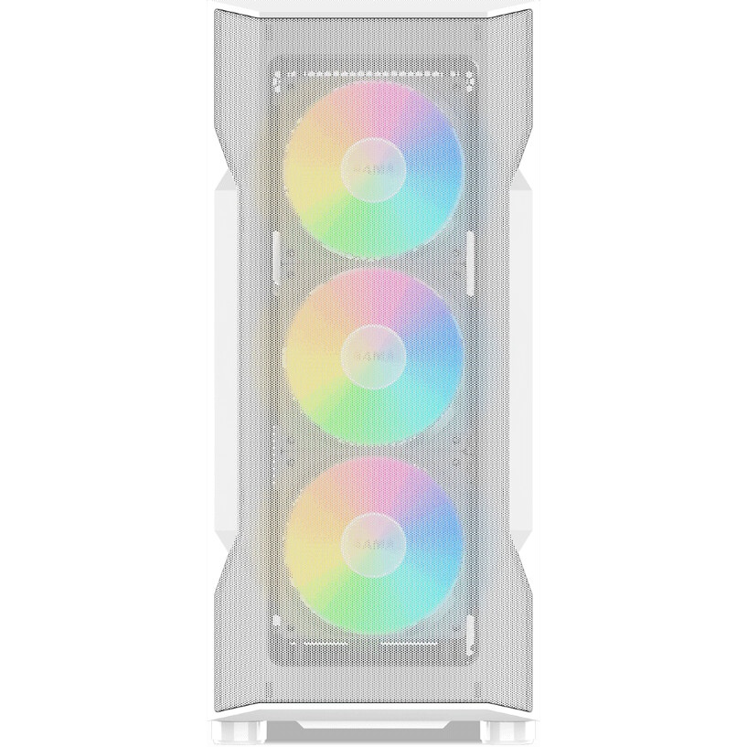 Корпус ПК без блока питания SAMA S40 White, Midi-Tower, TG, 4x120mm ARGB, 2xUSB 3.0 + 1xUSB 3.1 Type