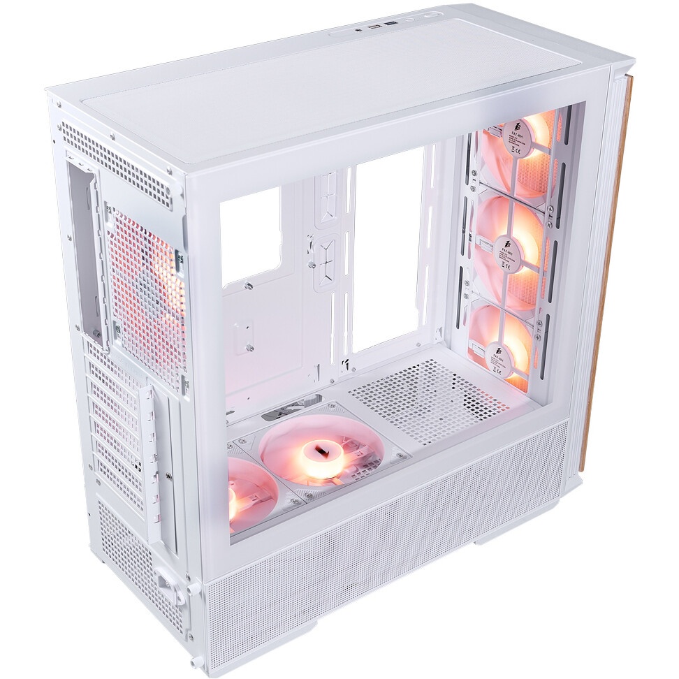 Корпус ПК без блока питания SAMA S40 White, Midi-Tower, TG, 4x120mm ARGB, 2xUSB 3.0 + 1xUSB 3.1 Type