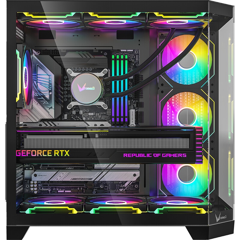 Компьютерный корпус Formula Crystal Z6 Floe черный без БП ATX 4x120mm 2xUSB3.0 1xUSB3.1 audio bott P