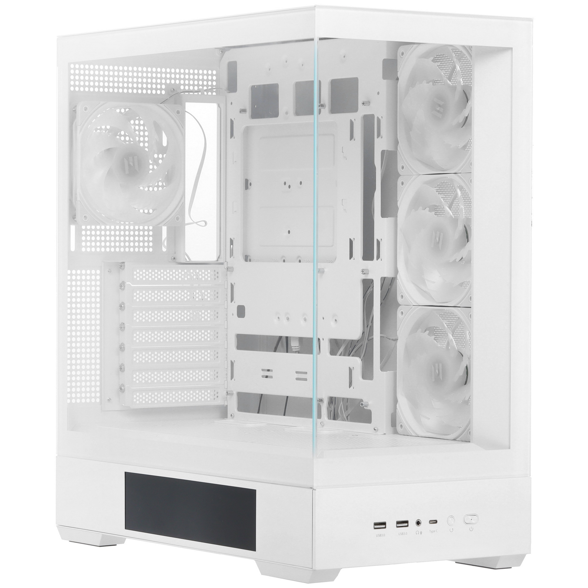 Компьютерный корпус ZALMAN P40 DS, ATX, белый, WINDOW, 9.1-inch LCD screen, 2xCombo(2.5” or 3.5”), 1