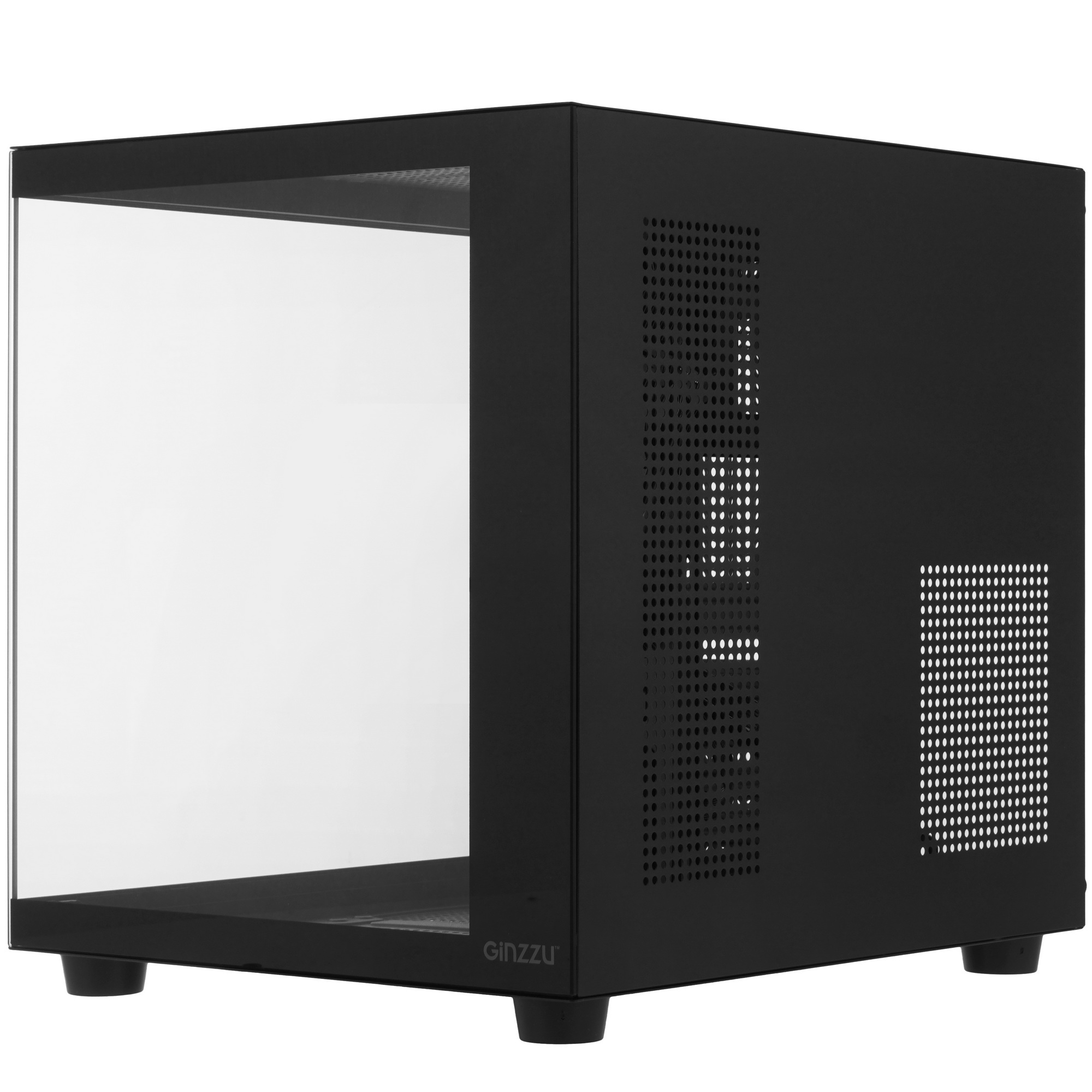 Компьютерный корпус Ginzzu V100 закаленное стекло 1*USB 3.0,1*USB 2.0, AU mATX