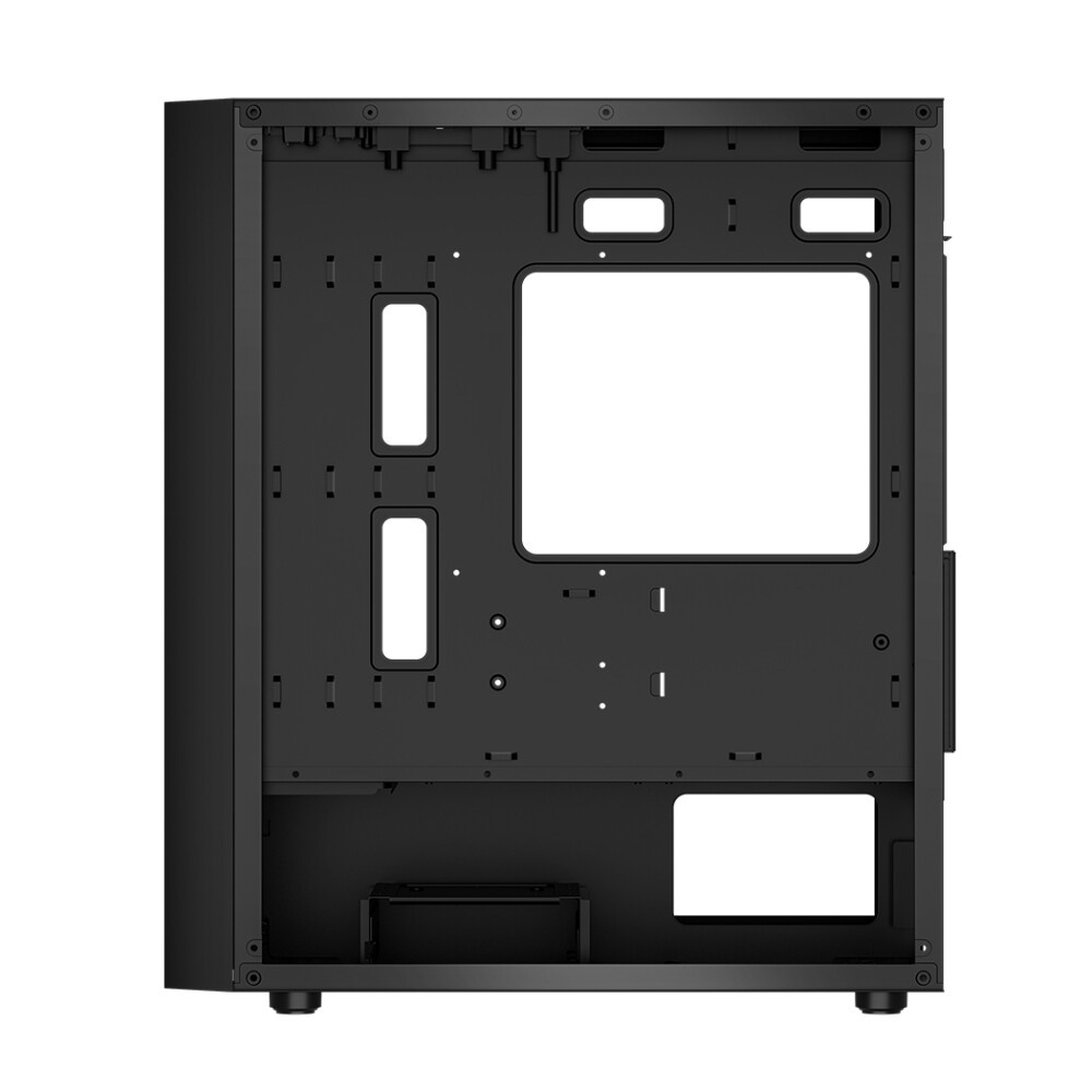 Компьютерный корпус без блока питания PCCOOLER LM300 ARGB BK, Flat Mid Tower, Black, TG, 0.45 SPCC,