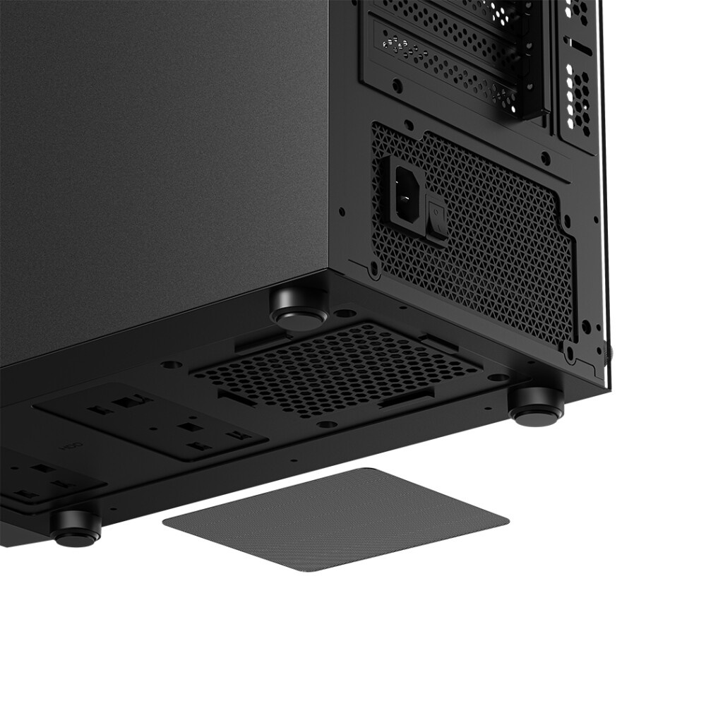 Компьютерный корпус без блока питания PCCOOLER LM300 ARGB BK, Flat Mid Tower, Black, TG, 0.45 SPCC,