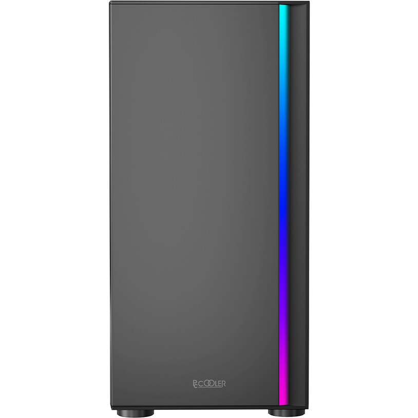 Компьютерный корпус без блока питания PCCOOLER LM300 ARGB BK, Flat Mid Tower, Black, TG, 0.45 SPCC,