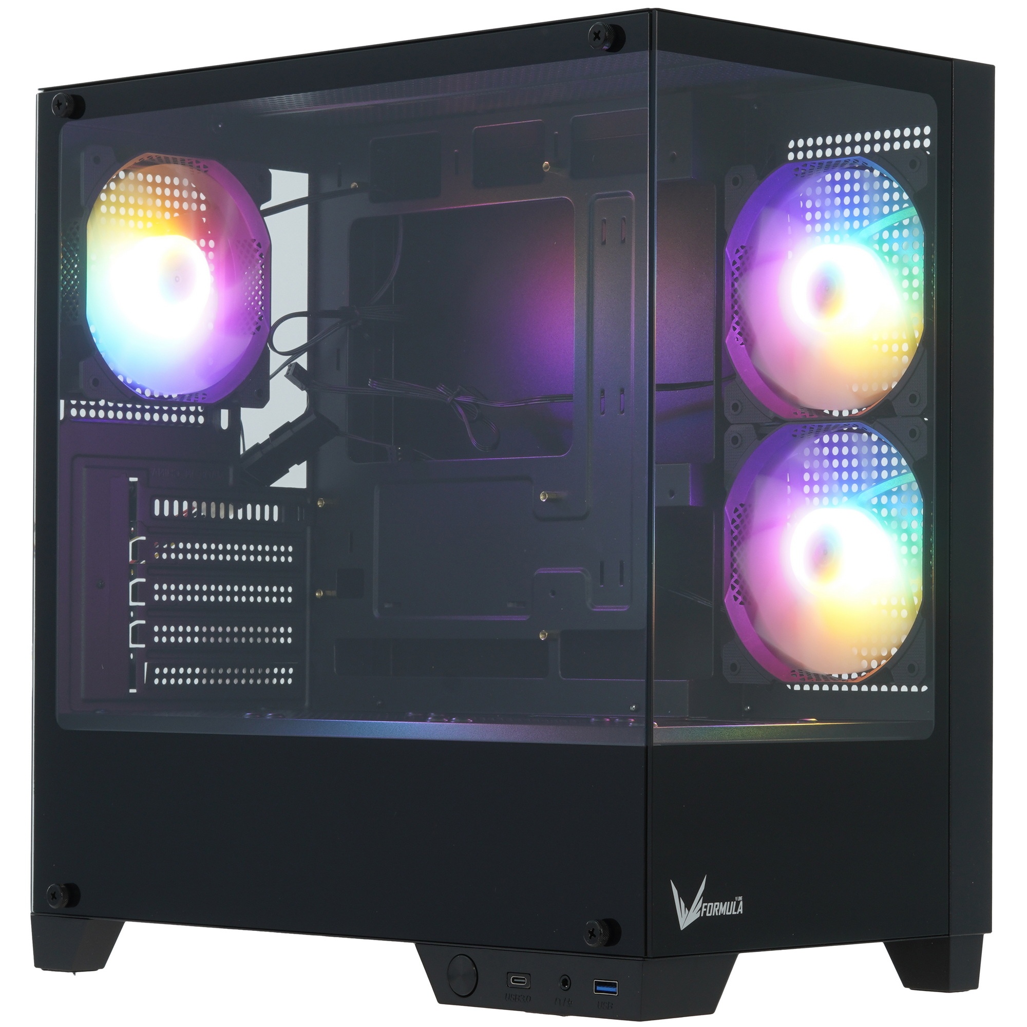 Компьютерный корпус Formula Crystal Z1M Plus FR черный без БП mATX 5x120mm 2xUSB3.0 1xUSB3.1 audio b