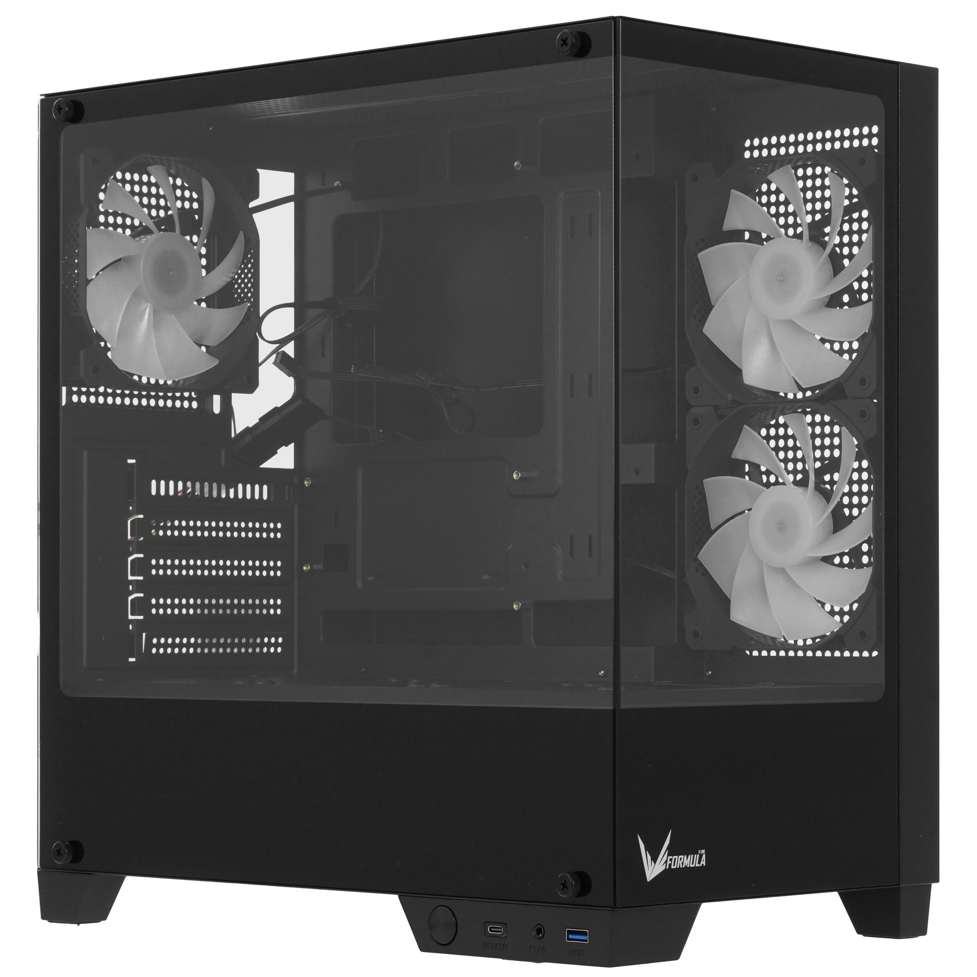 Компьютерный корпус Formula Crystal Z1M Plus FR черный без БП mATX 5x120mm 2xUSB3.0 1xUSB3.1 audio b