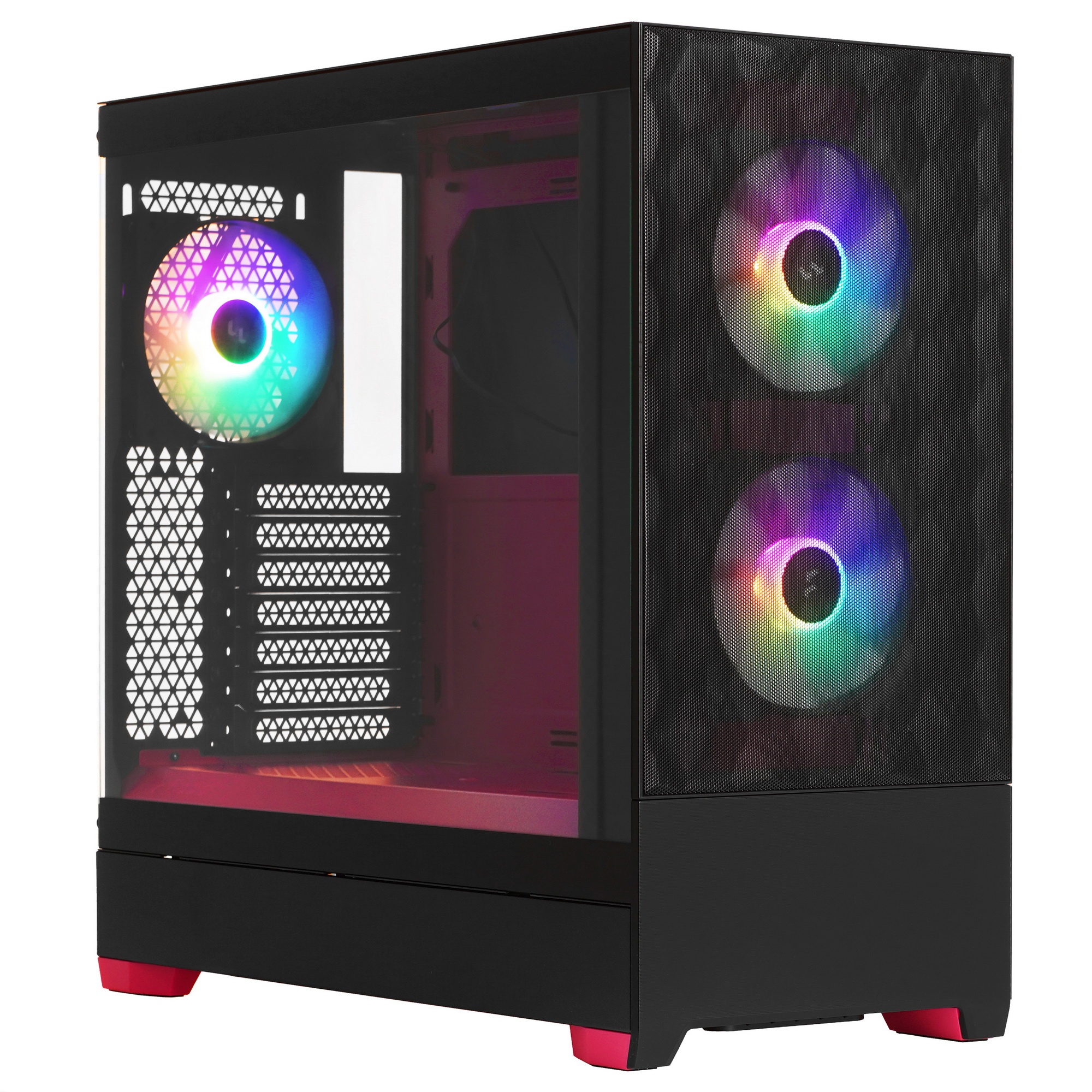 Корпус ПК без блока питания Fractal Design Pop Air RGB Magenta Core TG Clear Tint, Midi-Tower, 3x120