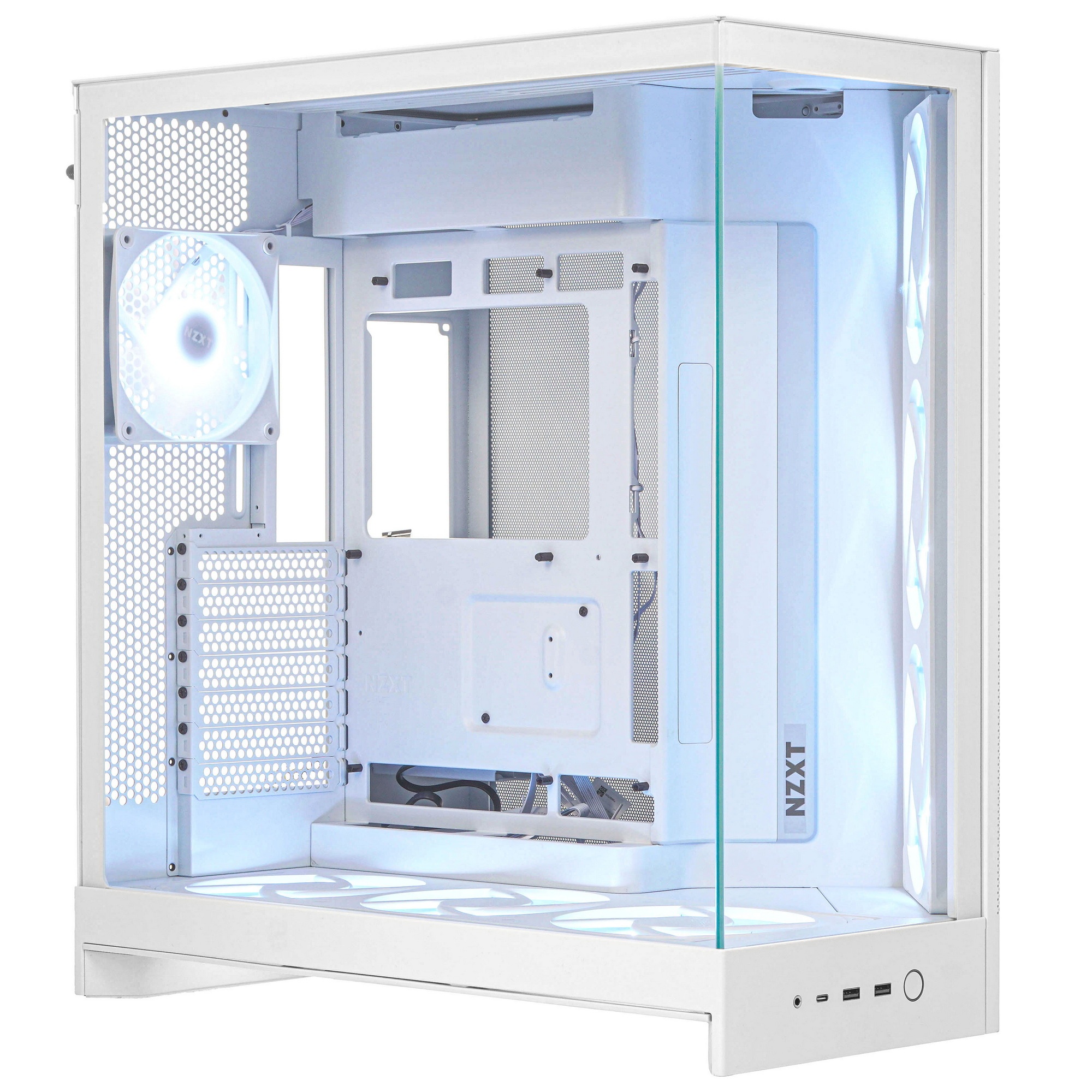 Корпус без блока питания/ Case NZXT H9 Flow RGB+ (2025), Midi-Tower, TG, 6x140mm RGB + 1x120mm RGB,
