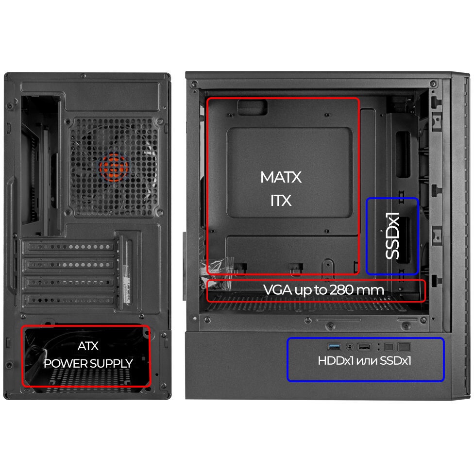Компьютерный корпус Ginzzu CL610 mATX FAN 4*12FRGB Белый