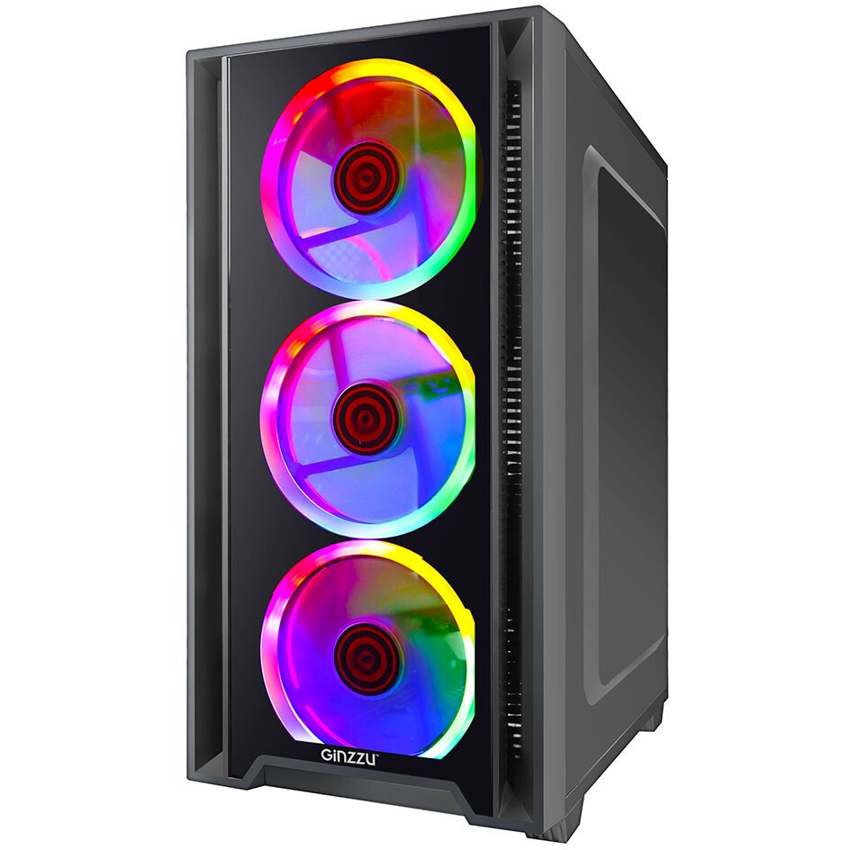Компьютерный корпус Ginzzu CL610 mATX FAN 4*12FRGB Белый