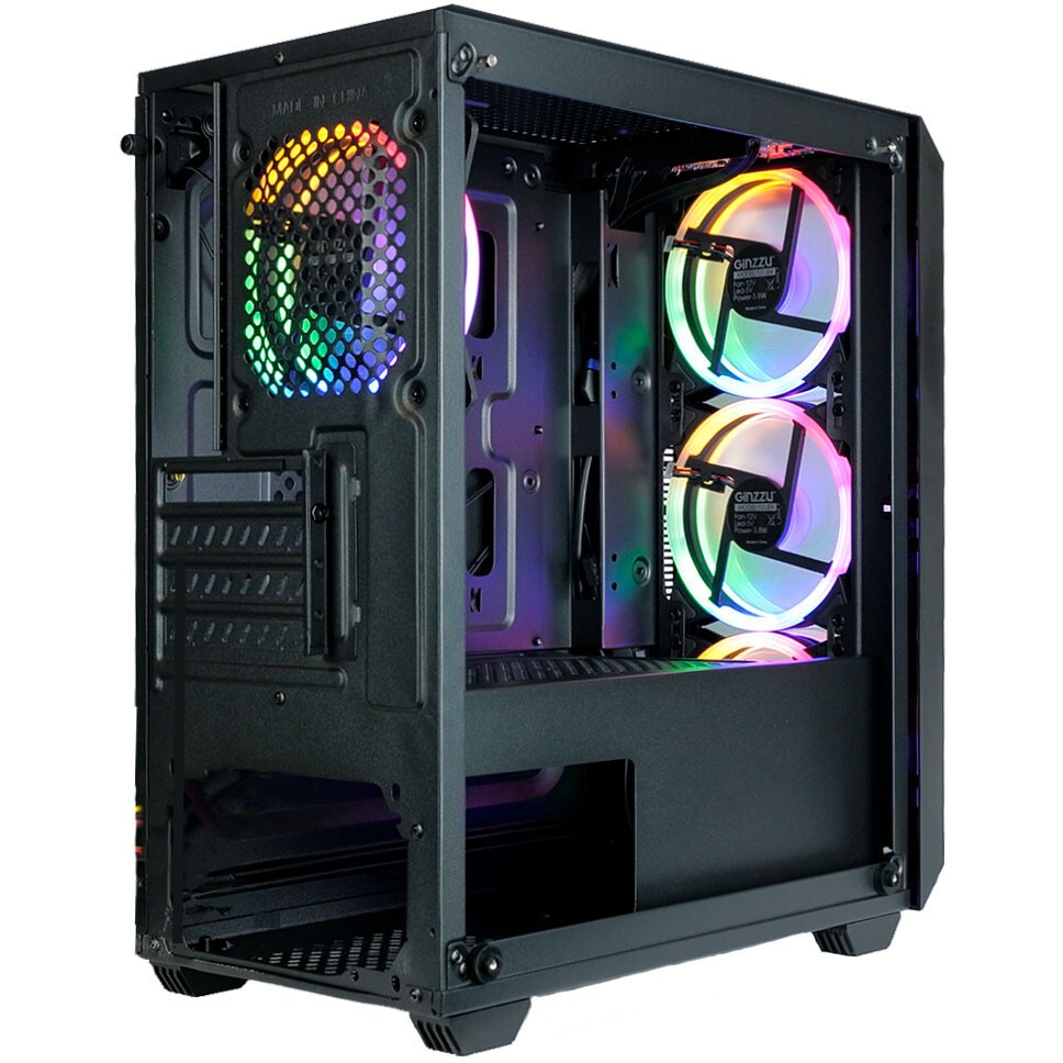 Компьютерный корпус Ginzzu CL610 mATX FAN 4*12FRGB Белый