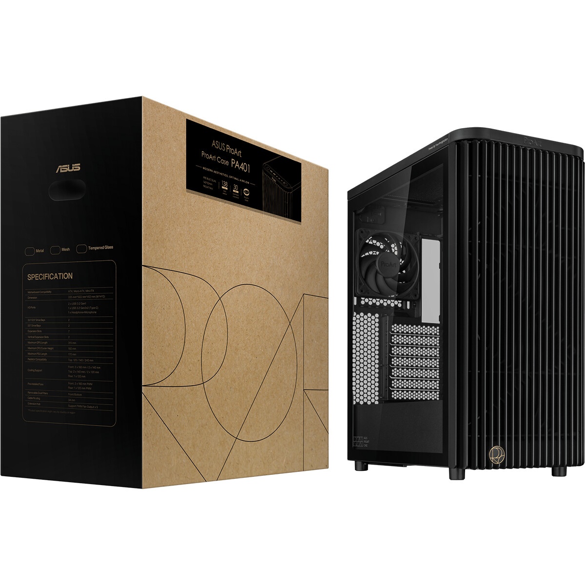 Компьютерный корпус ASUS PROART PA401 ABS TG PWM черный