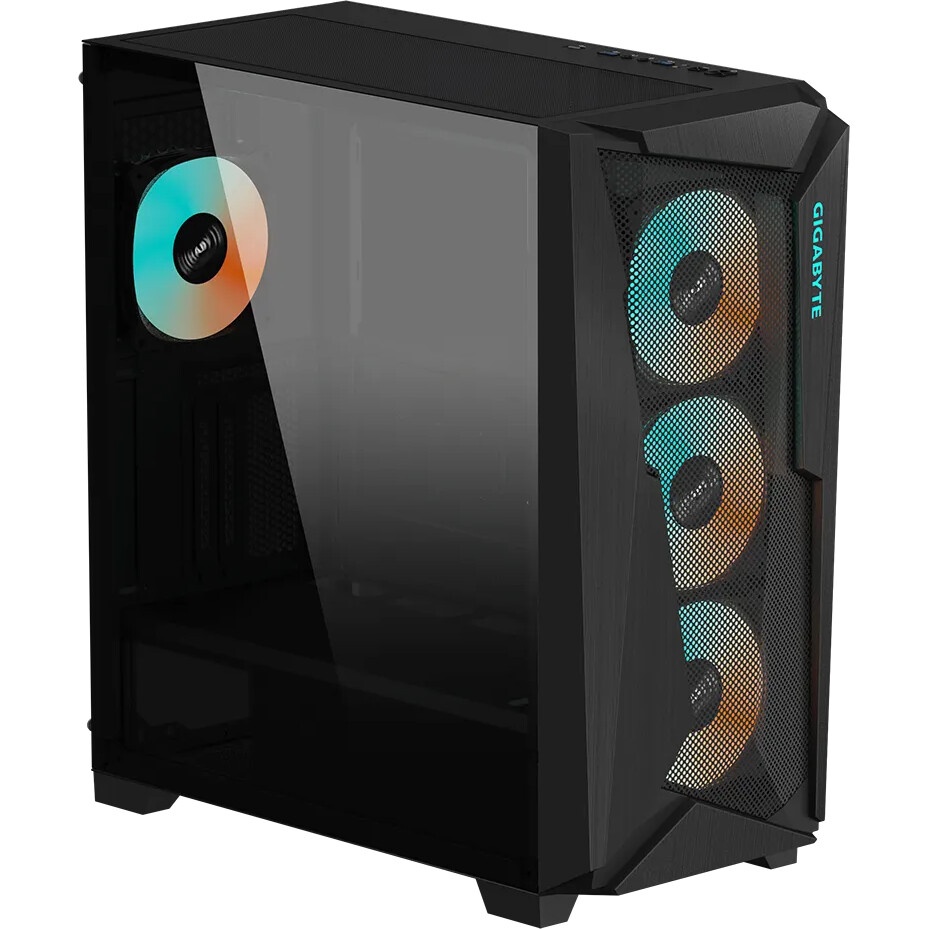 Компьютерный корпус Gigabyte C301G черный без БП ATX 4x120mm 4x140mm 2xUSB3.0 audio bott PSU