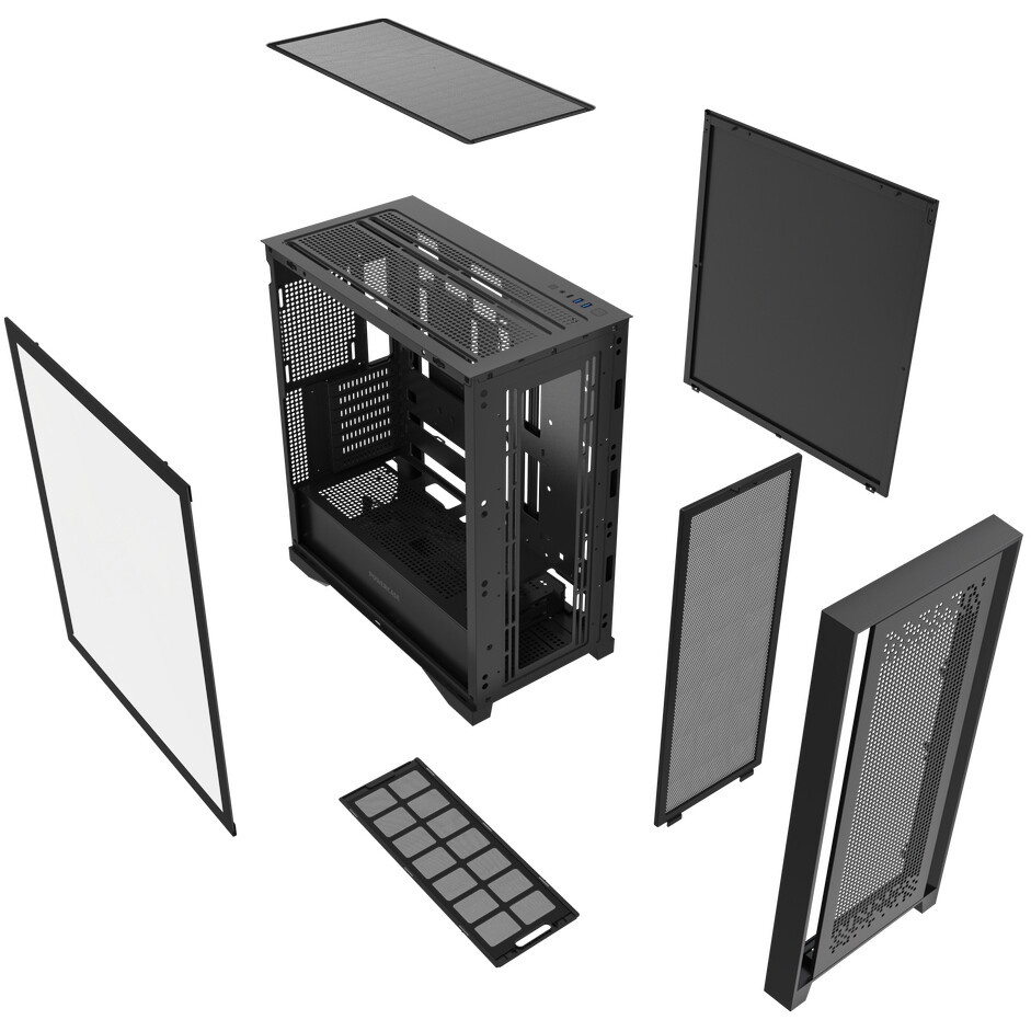 Компьютерный корпус Gigabyte C301G черный без БП ATX 4x120mm 4x140mm 2xUSB3.0 audio bott PSU