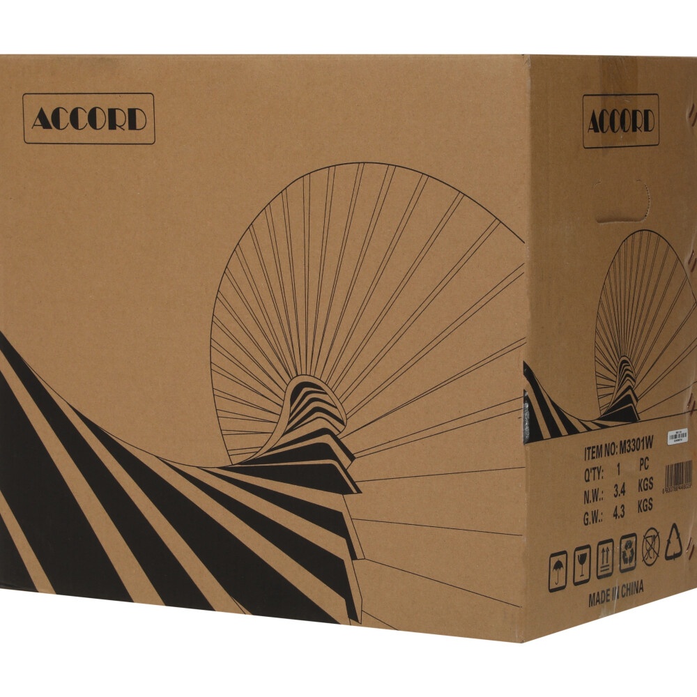 Компьютерный корпус Accord M3301 белый без БП mATX 1xUSB2.0 1xUSB3.0 1xUSB3.1 audio bott PSU
