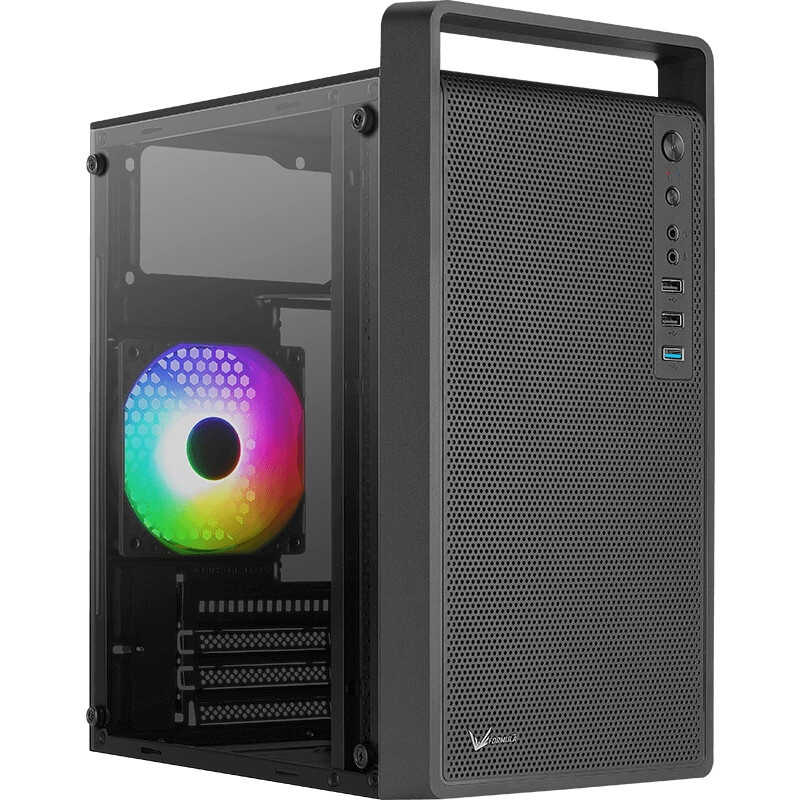 Корпус ACD Coffre 104G mATX, Black, CPU 140mm, VGA 245mm, PSU 285mm, 2x3.5INT, 1x2.5INT, 2xUSB 2.0,