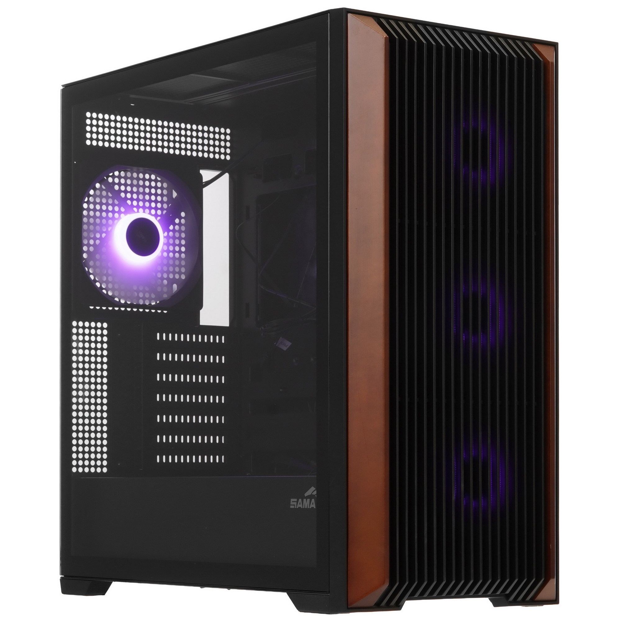 Корпус ПК без блока питания SAMA Z60 Black, Midi-Tower, TG, 4x140mm ARGB, 2xUSB 3.0 + 1xUSB 3.1 Type