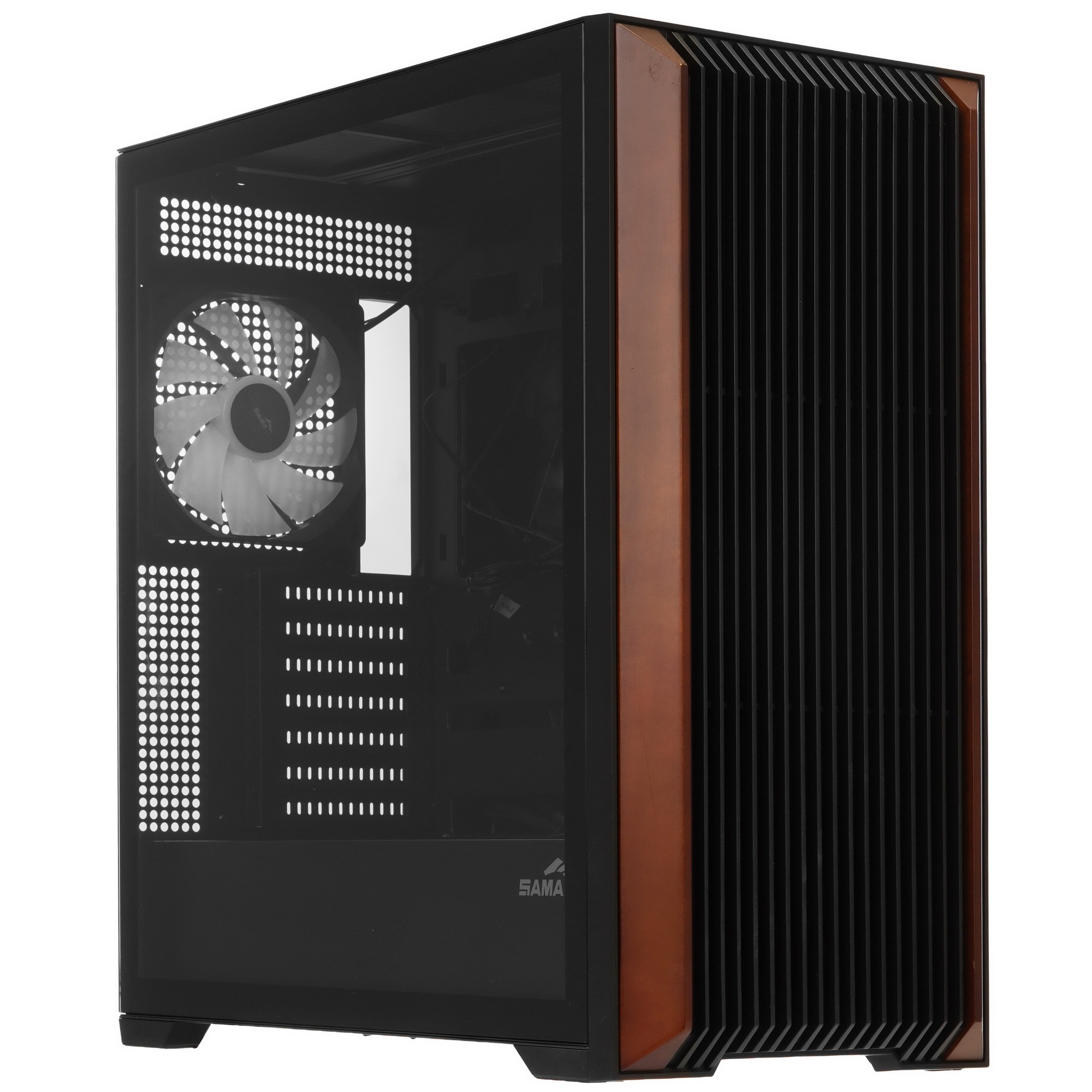 Корпус ПК без блока питания SAMA Z60 Black, Midi-Tower, TG, 4x140mm ARGB, 2xUSB 3.0 + 1xUSB 3.1 Type