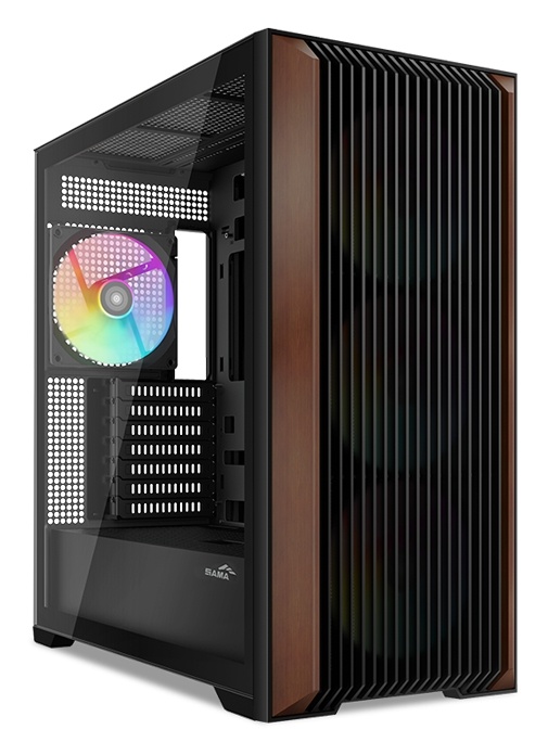 Корпус ПК без блока питания SAMA Z60 Black, Midi-Tower, TG, 4x140mm ARGB, 2xUSB 3.0 + 1xUSB 3.1 Type