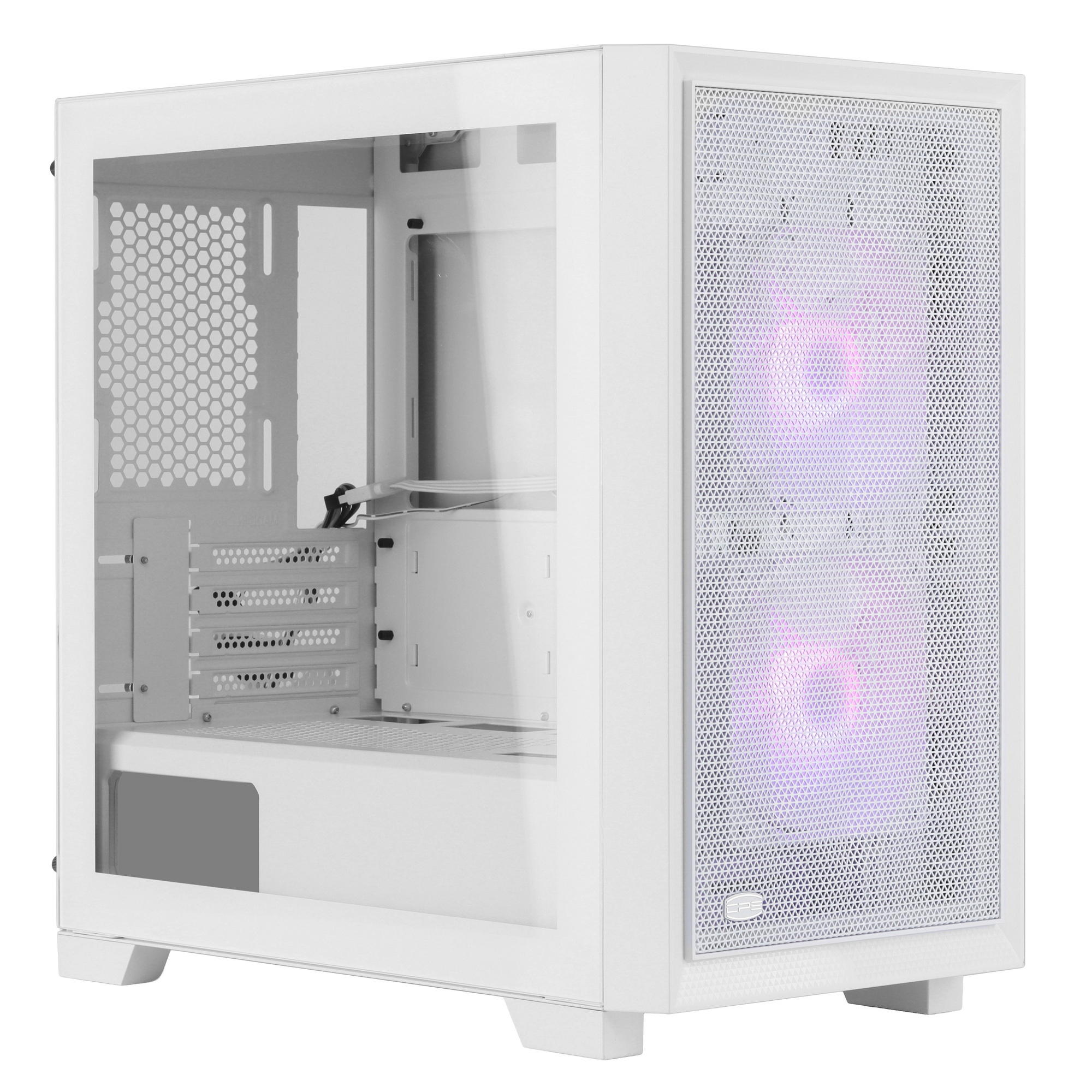 Корпус без блока питания PCCooler C3D310 WH, Mini-Tower, TG, Mesh, no fans, 2xUSB-A 3.0, mATX, mITX