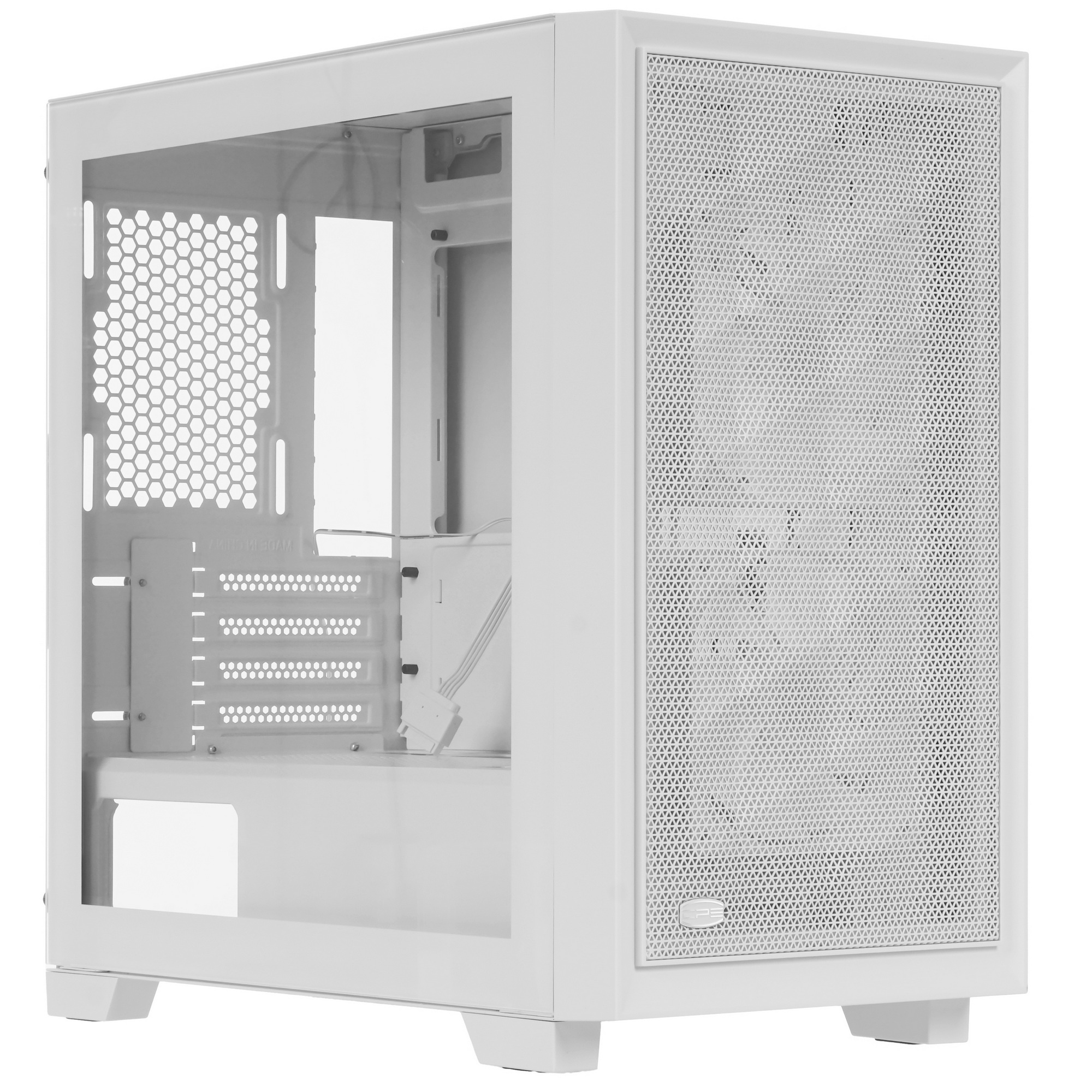Корпус без блока питания PCCooler C3D310 WH, Mini-Tower, TG, Mesh, no fans, 2xUSB-A 3.0, mATX, mITX