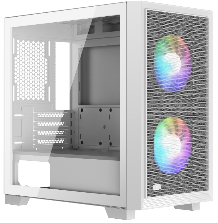 Корпус без блока питания PCCooler C3D310 WH, Mini-Tower, TG, Mesh, no fans, 2xUSB-A 3.0, mATX, mITX