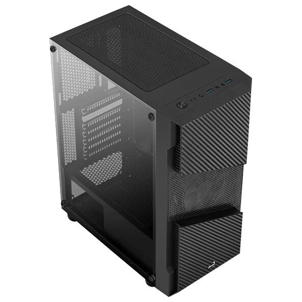 Компьютерный корпус Aerocool  / Formula Menace Saturn FRGB-G-BK-v1 черный без БП ATX 4x120mm 2xUSB2.
