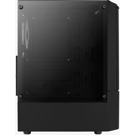 Компьютерный корпус Aerocool  / Formula Menace Saturn FRGB-G-BK-v1 черный без БП ATX 4x120mm 2xUSB2.