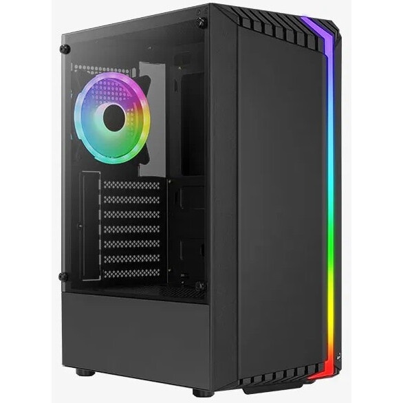 Компьютерный корпус Aerocool  / Formula Menace Saturn FRGB-G-BK-v1 черный без БП ATX 4x120mm 2xUSB2.