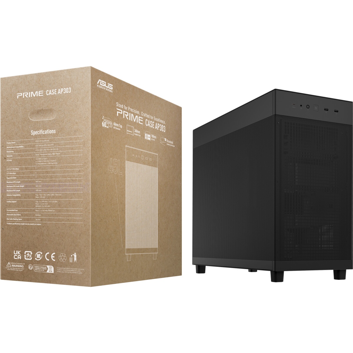 Компьютерный корпус ASUS PROART PA401 WOOD MESH PWM черный