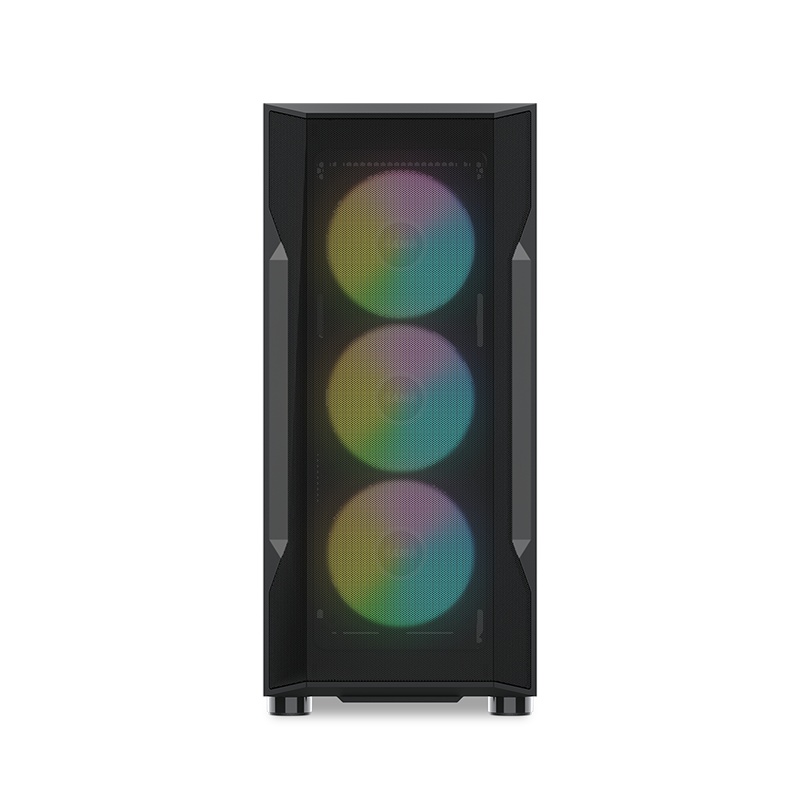 Корпус ПК без блока питания SAMA S40 Black, Midi-Tower, TG, 4x120mm ARGB, 2xUSB 3.0 + 1xUSB 3.1 Type